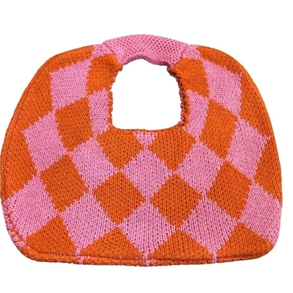 ‼️BLOWOUT SALE‼️5/$25 NEW kopari Pink and Orange Knit Women's Bag - Picture 2 of 4